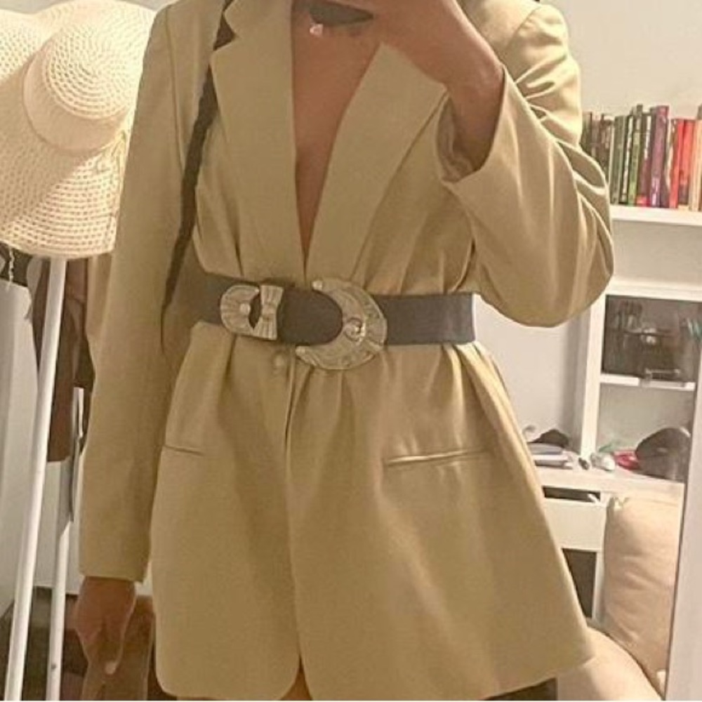 Vintage genuine leather Navy Blue Belt